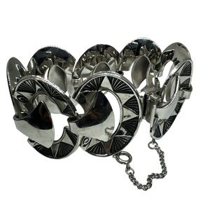 Vintage Bracelet modernist by Marino Silver Tone MCM